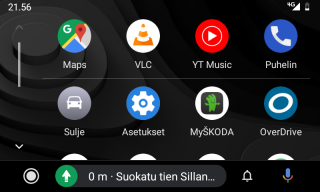 Android Auto uuden version käyttöliittymä